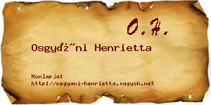 Osgyáni Henrietta névjegykártya